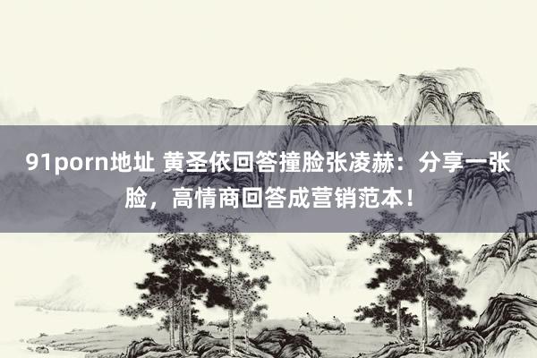 91porn地址 黄圣依回答撞脸张凌赫：分享一张脸，高情商回答成营销范本！