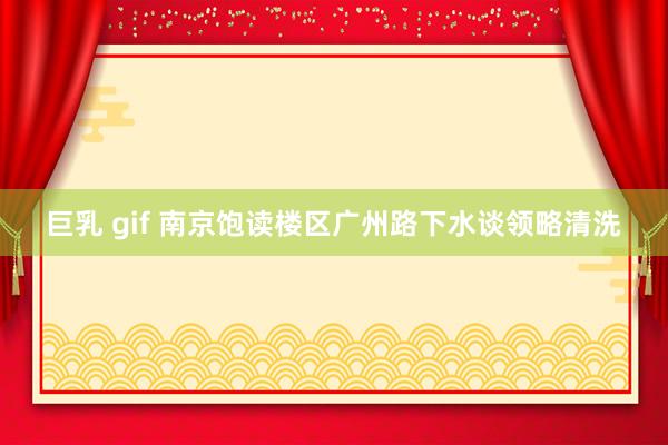 巨乳 gif 南京饱读楼区广州路下水谈领略清洗
