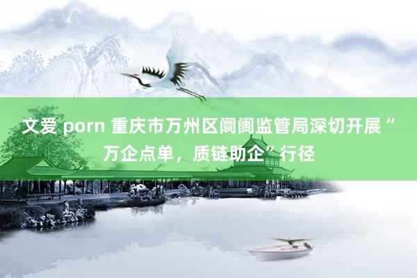 文爱 porn 重庆市万州区阛阓监管局深切开展“万企点单，质链助企”行径