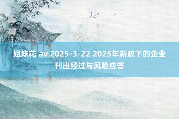 姐妹花 av 2025-3-22 2025年新政下的企业刊出经过与风险应答