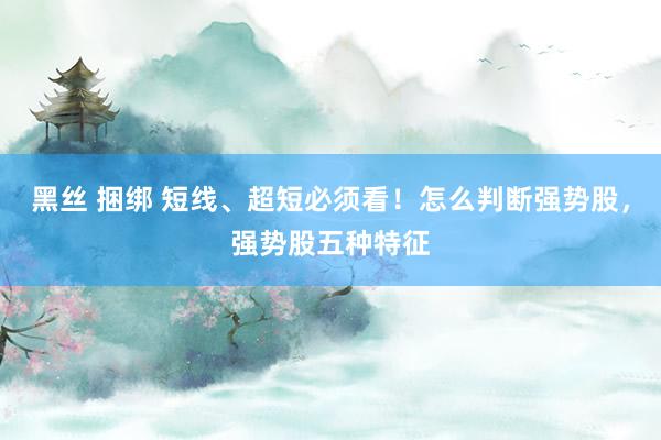 黑丝 捆绑 短线、超短必须看！怎么判断强势股，强势股五种特征