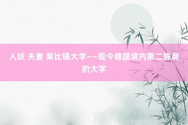 人妖 夫妻 莱比锡大学——现今德国境内第二陈腐的大学