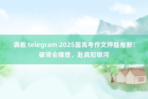 调教 telegram 2025届高考作文押题推断：破领会障壁，赴真知银河