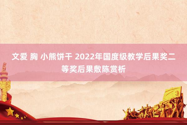 文爱 胸 小熊饼干 2022年国度级教学后果奖二等奖后果敷陈赏析